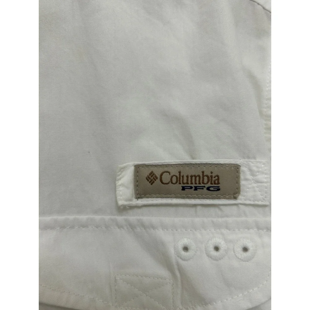Columbia PFG LSU Tigers Fishing Shirt Mens Youth XL White Short Sleeve Button Up